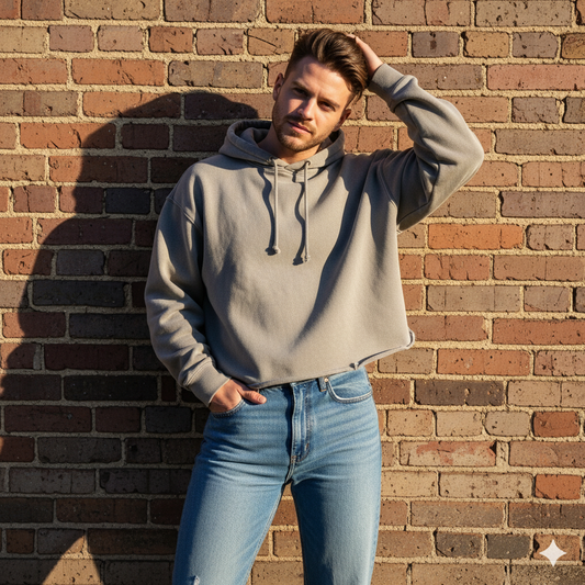 Lunar" Cropped Hoodie - Cozy Oversized Fit with Vintage Wash